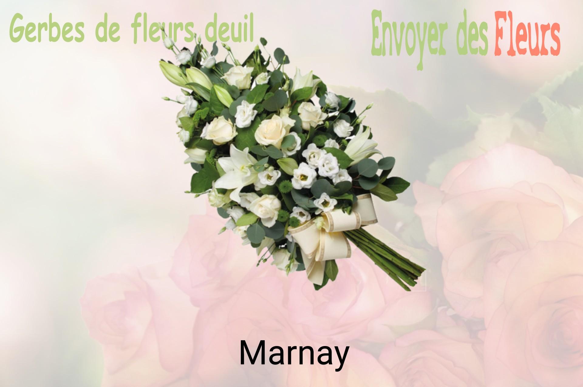 Gerbe de fleurs de deuil livrée à Marnay